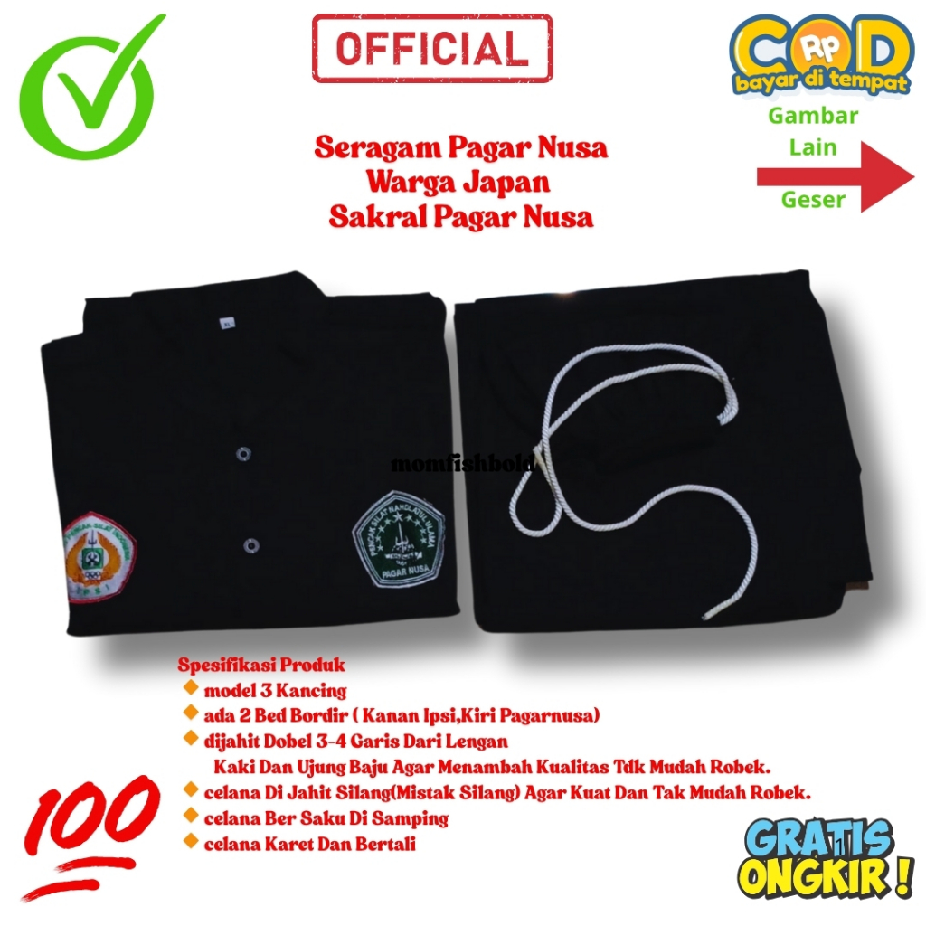 Seragam Pagar Nusa Warga Japan / Sakral Pagar Nusa / Seragam Silat / Baju Silat Japan
