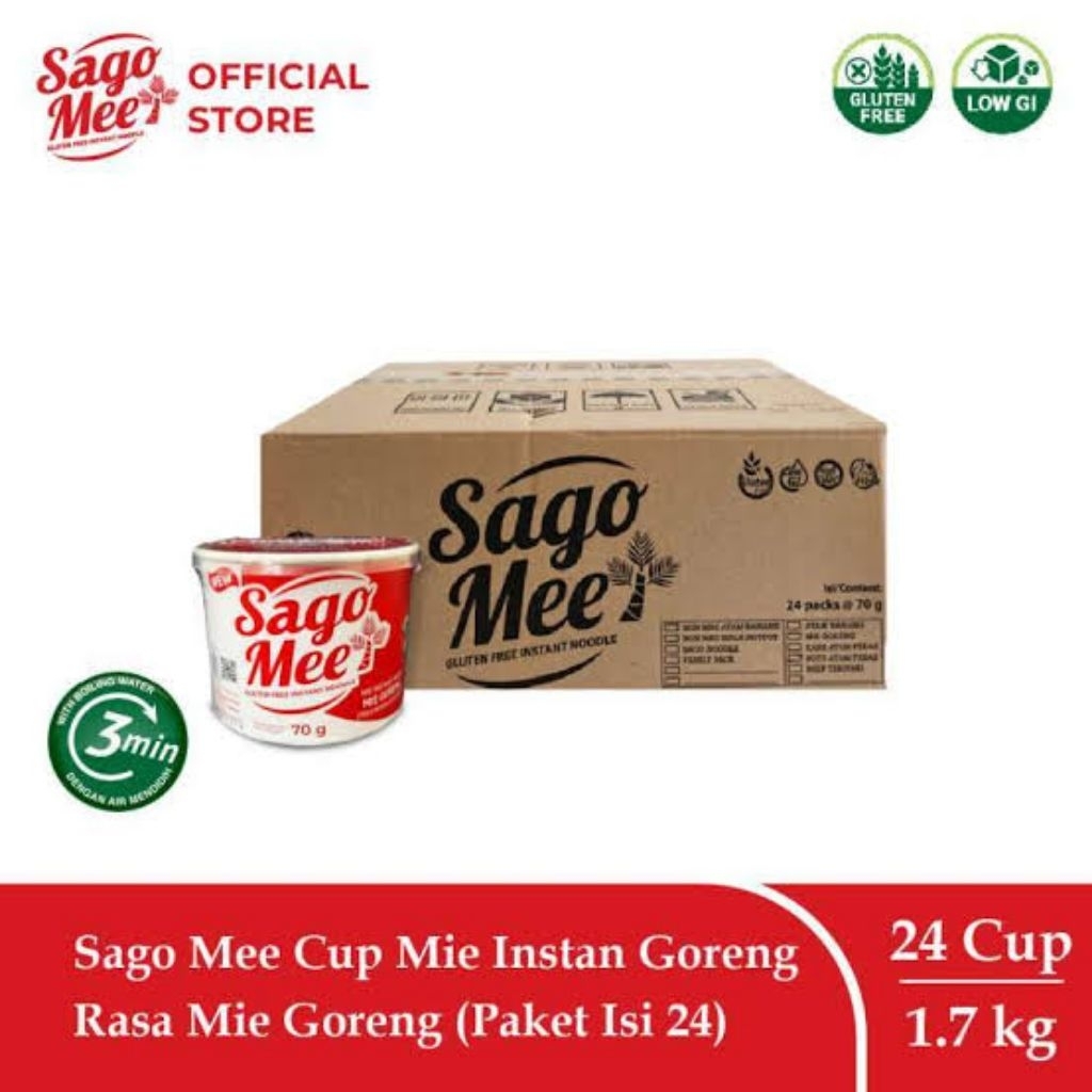 

24 PCS SAGO MEE CUP MIE INSTAN RASA MIE GORENG 1 DUS
