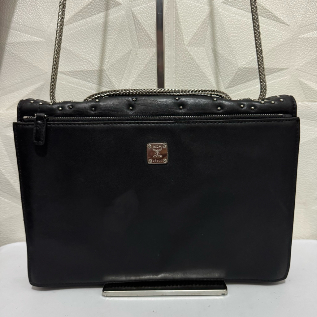 tas shoulder bag kulit asli. tas sling bag mcm. tas hitam