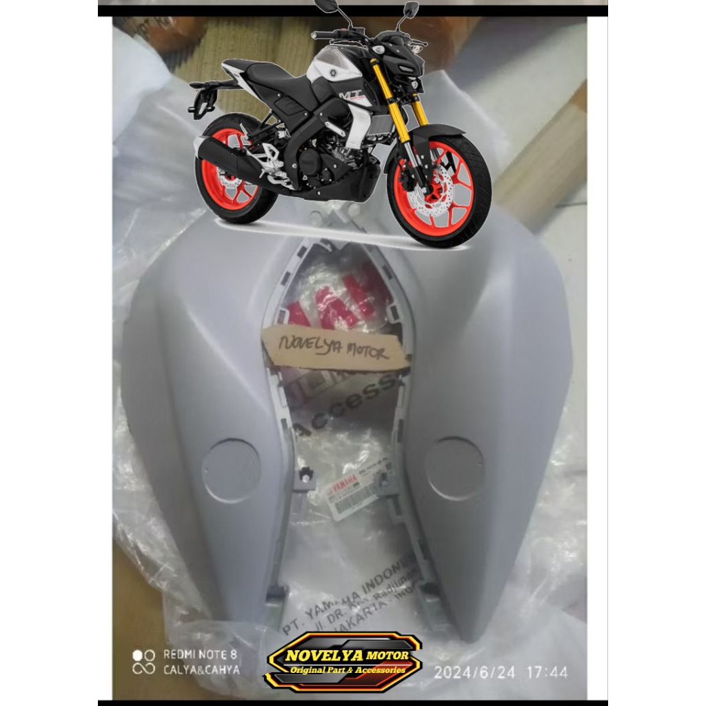 COVER TANGKI MT15 MT 15 ABU GREY 2019 ORI YAMAHA B8D-F4139-00-P0 B8D-F4129-00-P0