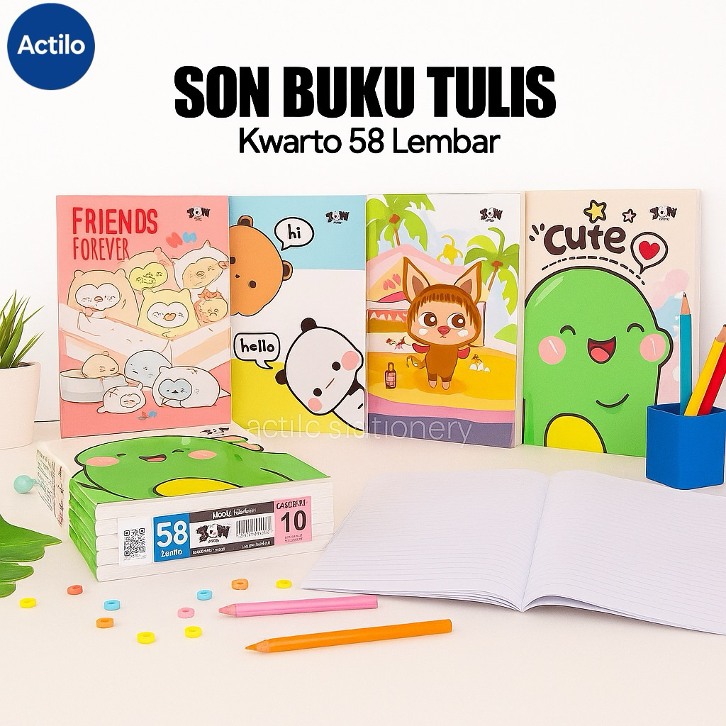 

Buku Tulis SON Kwarto All Series 58 Lembar (1 PACK) - SON Buku Tulis Kwarto 58 Lembar