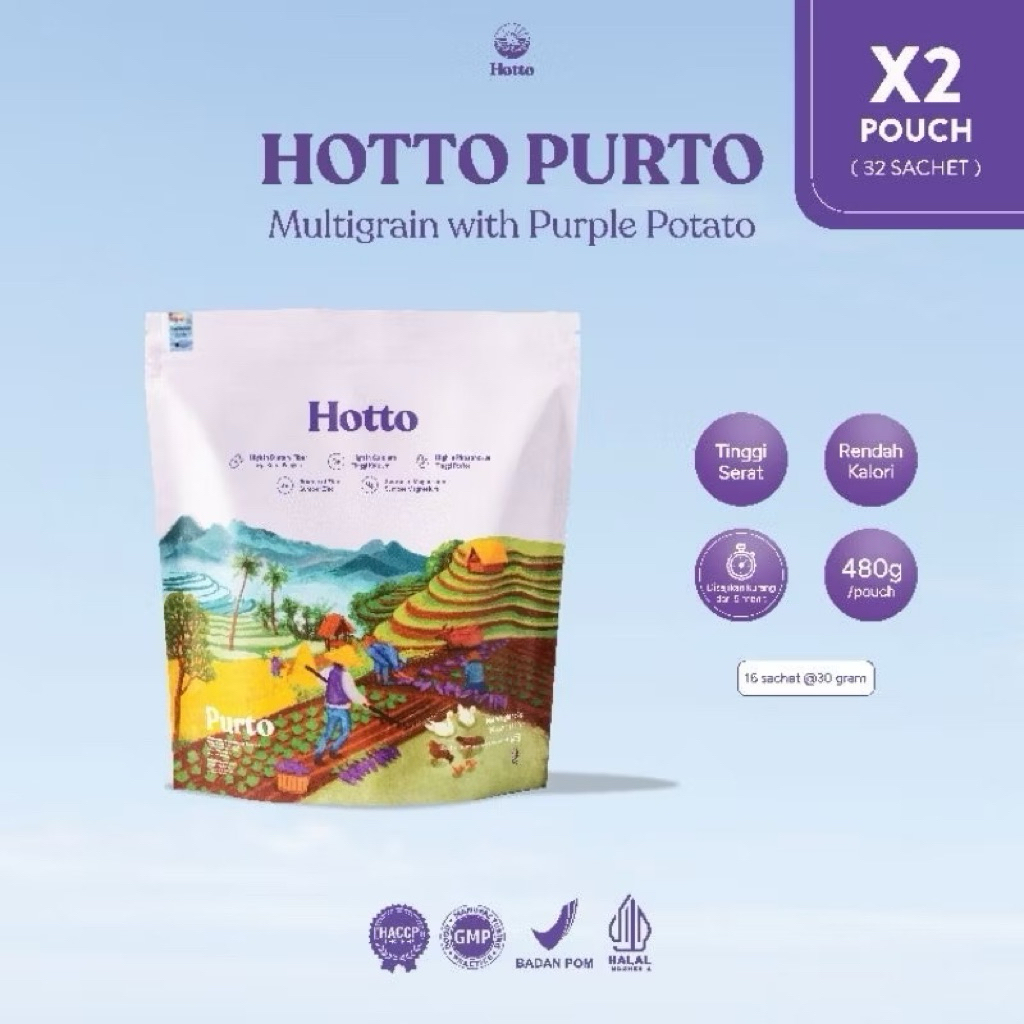 

Hotto Purto Multigrain Original with Purple Potato 2 Pouch - 32 Sachet