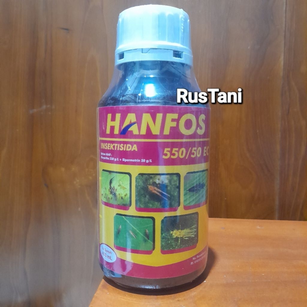 Insektisida HANFOS 600EC 400ml Bahan aktif : Klorpirifos 550g/l + Sipermetrin 50g/l