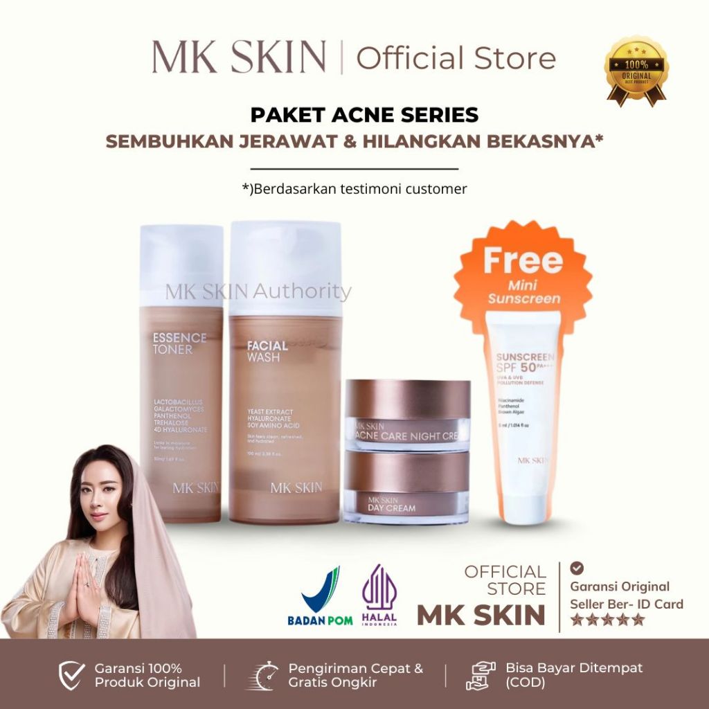 MK SKIN Official Store Paket Acne Skincare Jerawat dan Bekas Jerawat Ampuh Bruntusan - Acnes