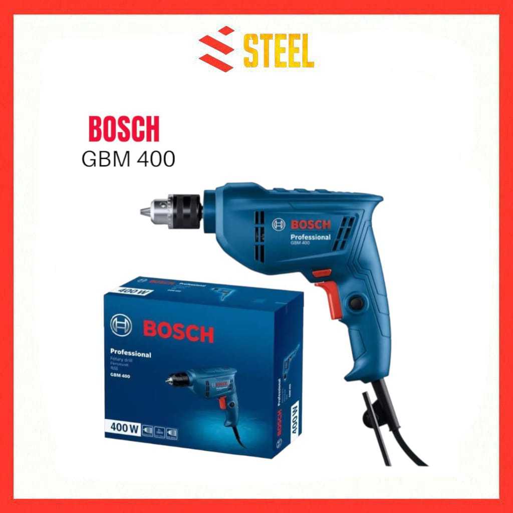 Bosch GBM 400 Mesin Bor Besi Kayu 10 MM Drill Compact Kompak Low Watt
