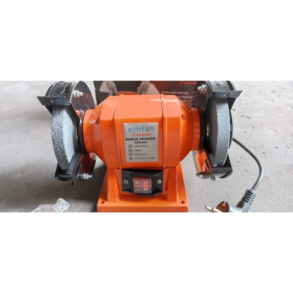 RYOTA MESIN GERINDA DUDUK 5 INCH / BENCH GRINDER 5 INCH BODY KOTAK