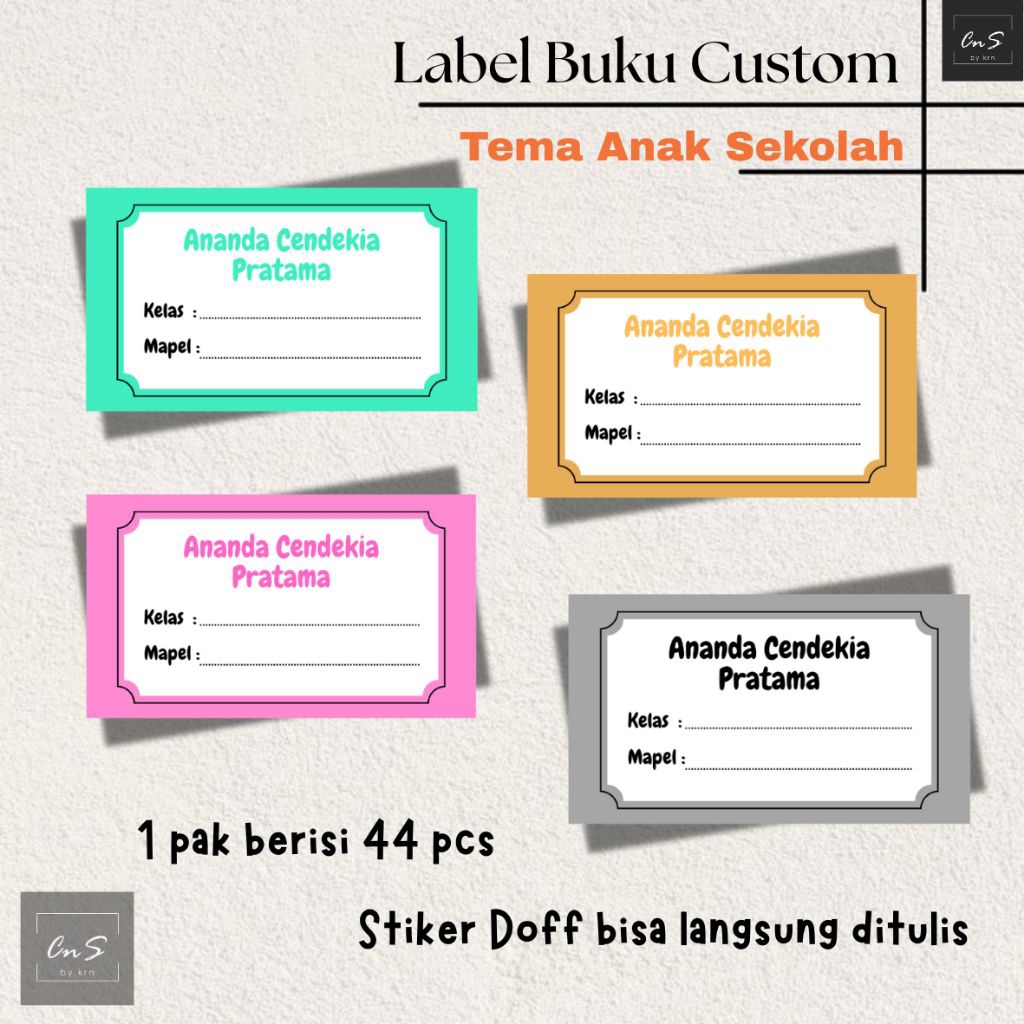 

Termurah STIKER MAPEL CUSTOM WARNA PASTEL STIKER BUKU LABEL BUKU ANAK STIKER NAMA