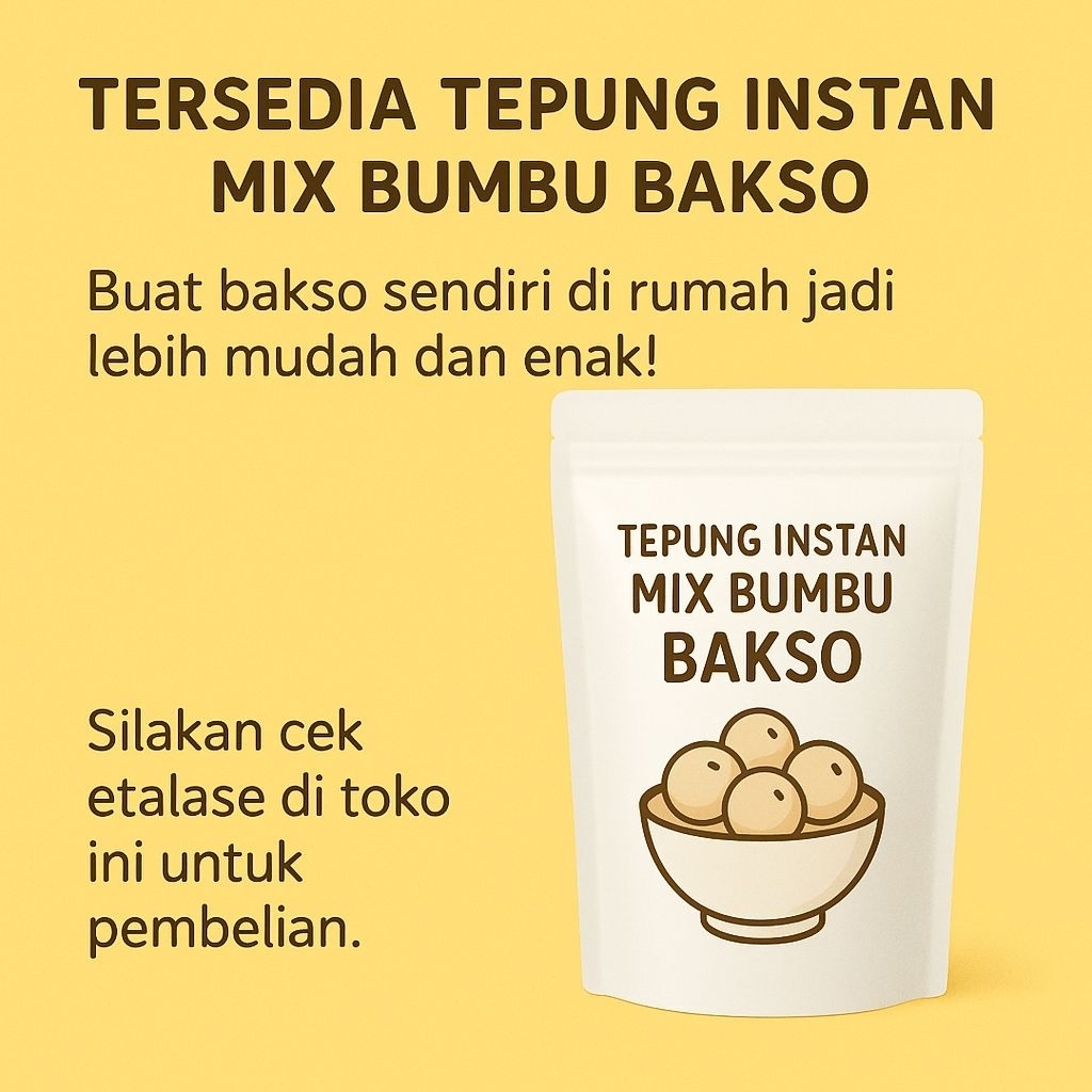 

COD tepung bumbu bakso instant, bikin bakso sendiri