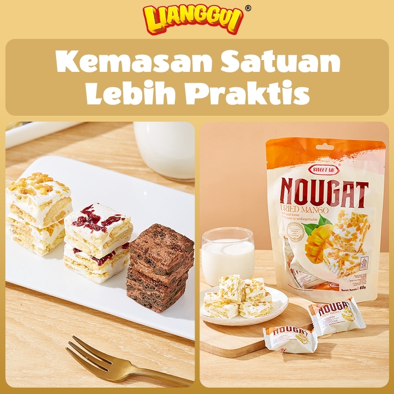 

Lianggui Halal Nougat 3 Rasa: Mangga, Cranberry, Coklat - Cemilan Enak Viral, Snack Keluarga
