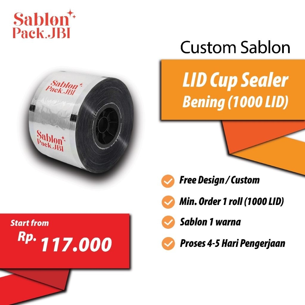 Sablon Plastik Lid Cup Sealer Isi 1000 LID, Sablon Plastik Cup Sealer 1000 LID