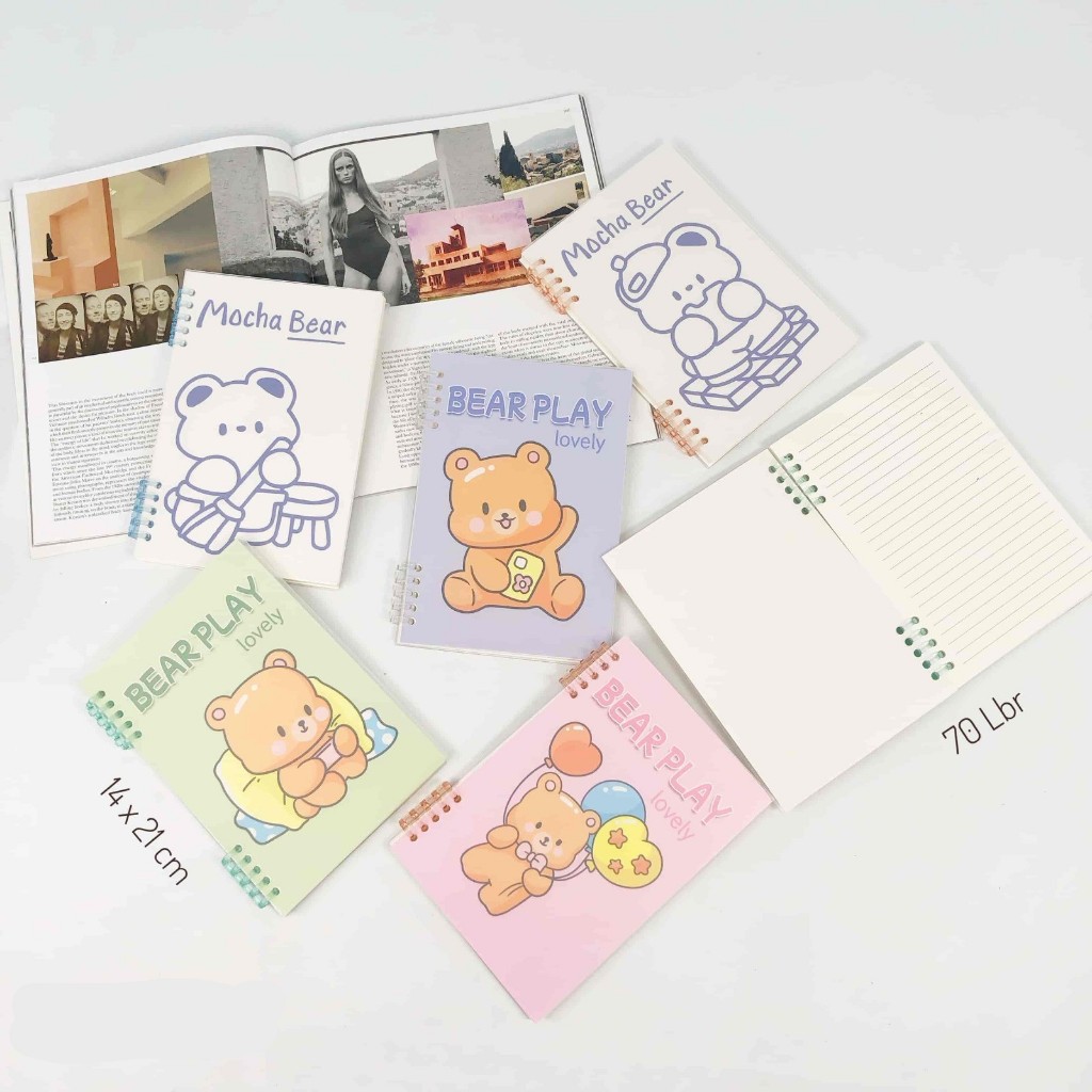 

Cindy Notebook Buku Tulis A5 Spiral Bear Lucu Isi 70 Lembar