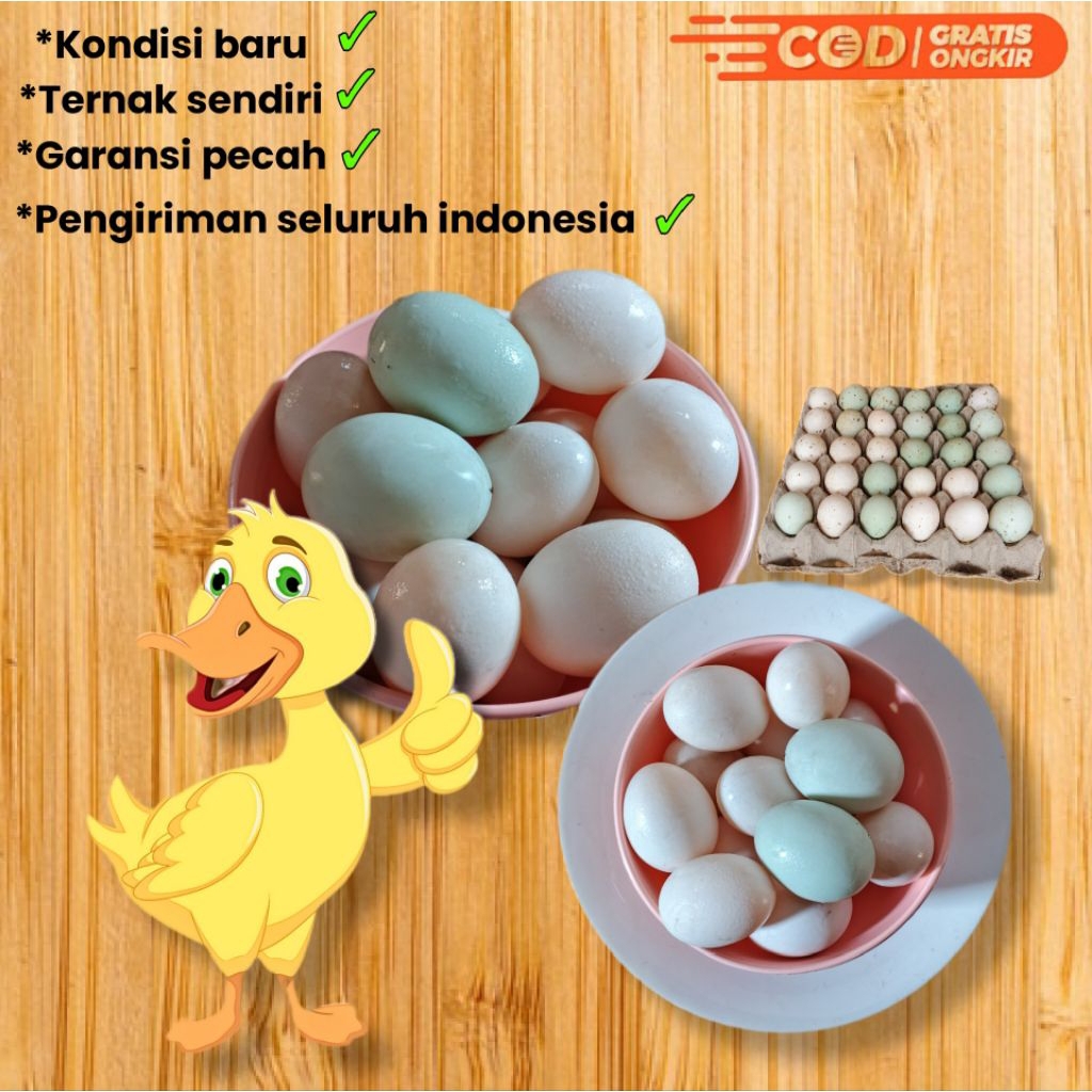 

Telur bebek mentah fresh(per biji)ternak sendiri.