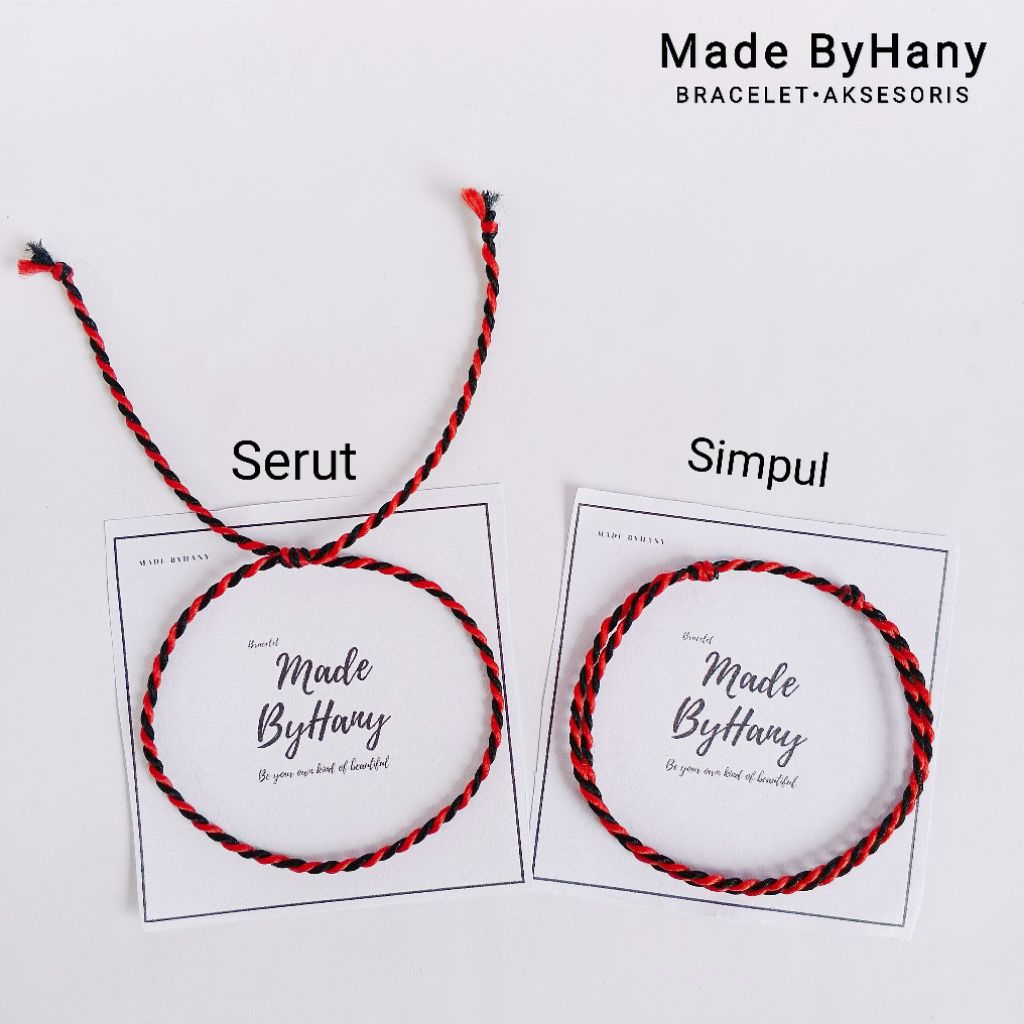 Gelang Tridatu Merah Hitam 2mm Original Khas Bali