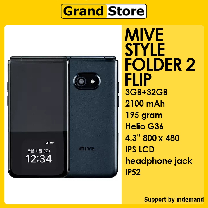 Alt Mive Style Folder 2 4G at-m140 3GB/32GB 2100mAh Helio G36 4.3" IPS LCD Android 14 Go flip phone
