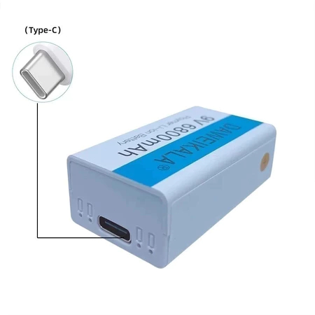 Velvetvibes02 Baterai 9V Rechargeable Usb Type-C 6800 Mah 9V Baterai 9V Rechargeable Volt Bisa Dicas