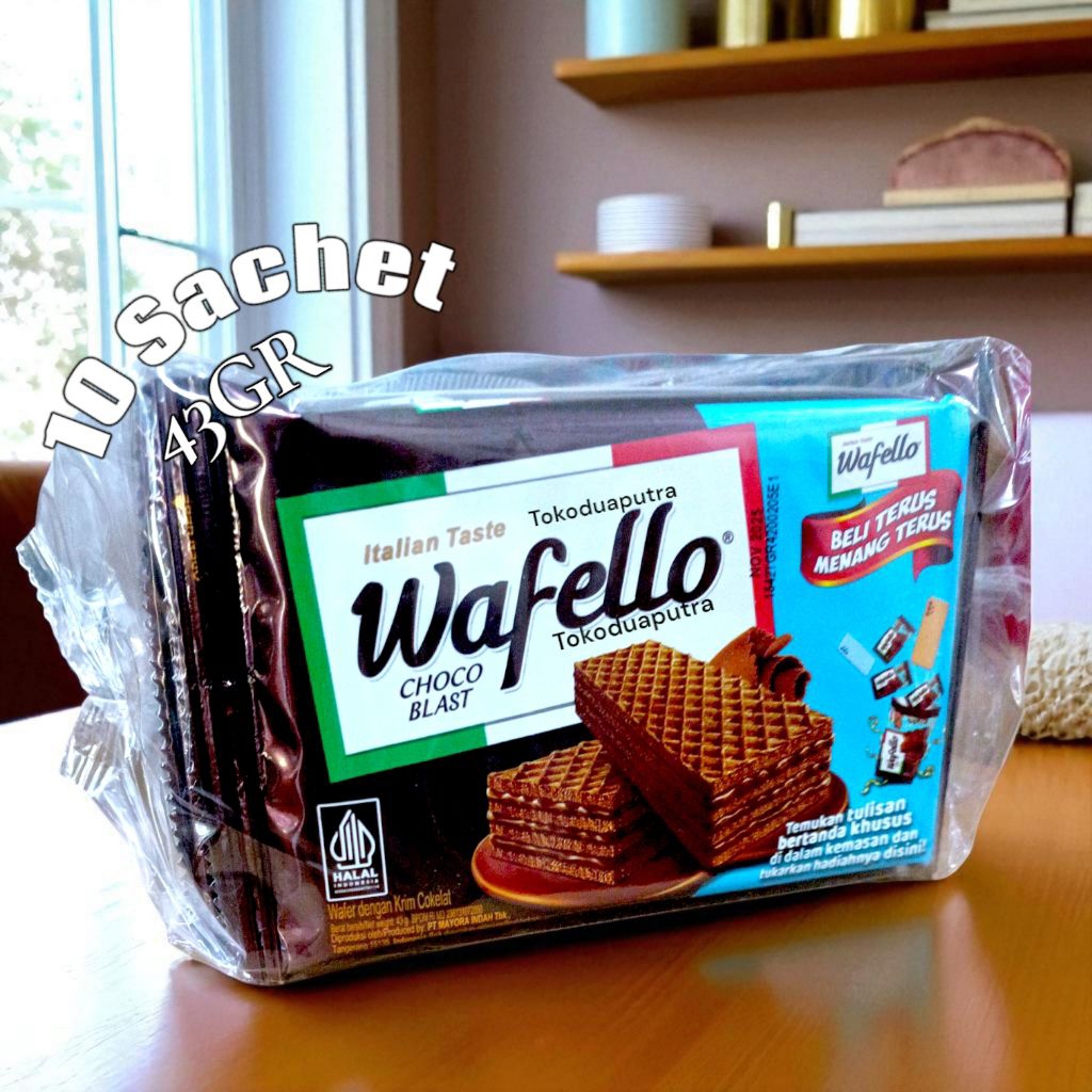

Wafello wafer Coklat 43 gr X 10 pcs / Wafer wafello / wafer wafello coklat italia