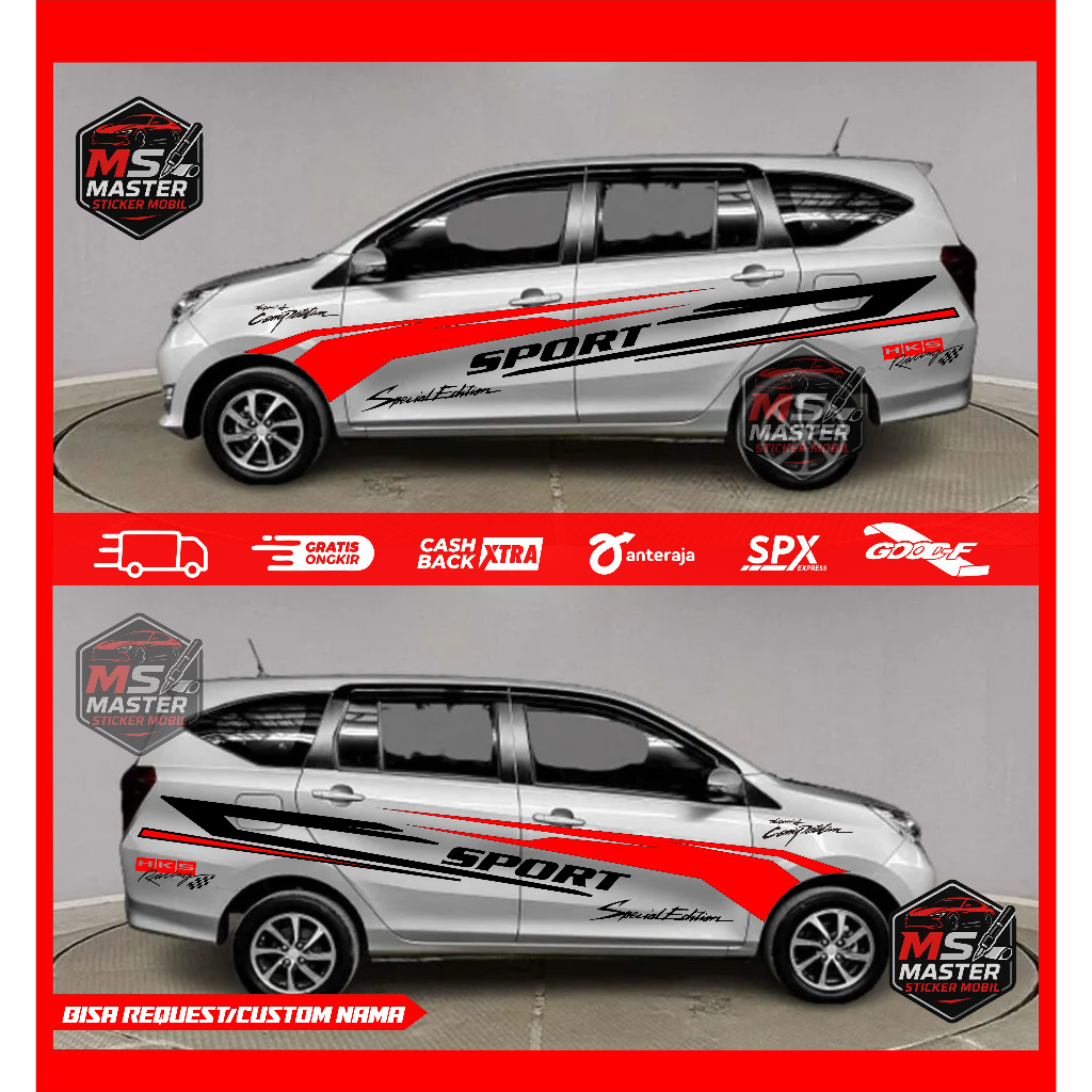 tiker cutting mobil sigra putih promo list stiker mobil sigra terbaru