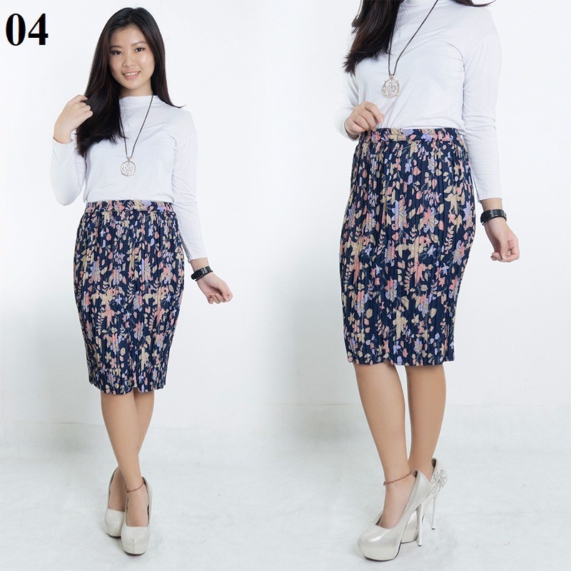 Rok Plisket Pendek Batik / Rok Wanita Pendek Motif Batik