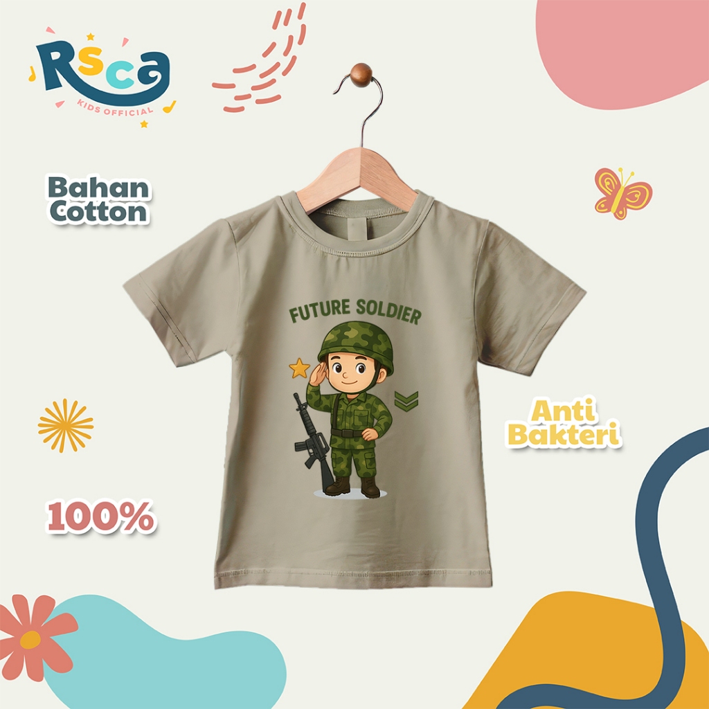 BEST SELLER BAJU KAOS ANAK LAKI LAKI CEWEK COWOK PROFESI TENTARA TNI TENTARA NEGARA INDONESIA ABRI