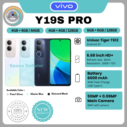 HP VIVO Y19S PRO 6/128GB, Y19S PRO 4/128GB, Y19S PRO 4/64GB & Y19S 6/128GB (GARANSI RESMI VIVO)
