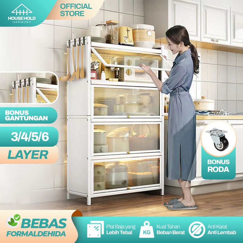 Household Lemari Piring Besi Rak Piring Besi Minimalis Lemari Piring Rak Dapur