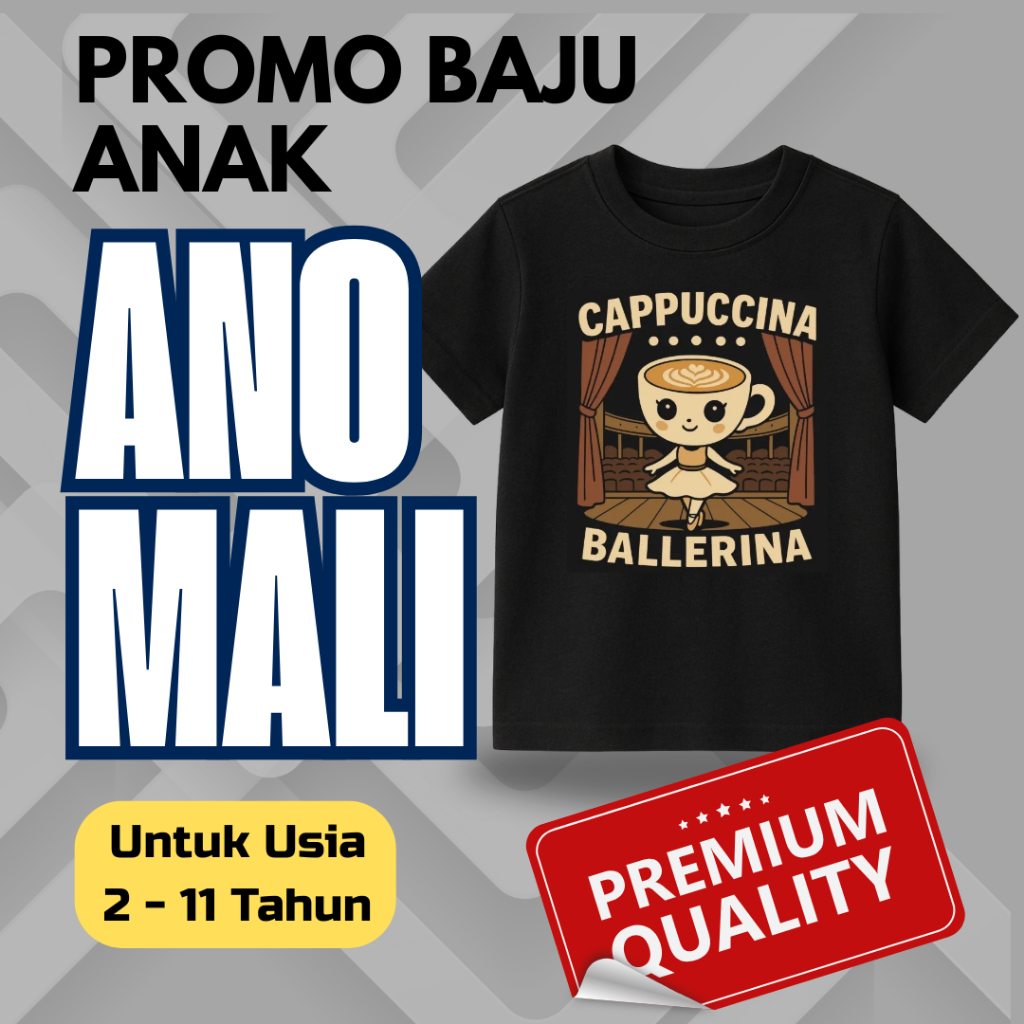 Kaos Anak | Anomali Viral | Kaos Anomali Anak | Kaos Anomali Anak | Baju Anomali Ballerina | Oblong