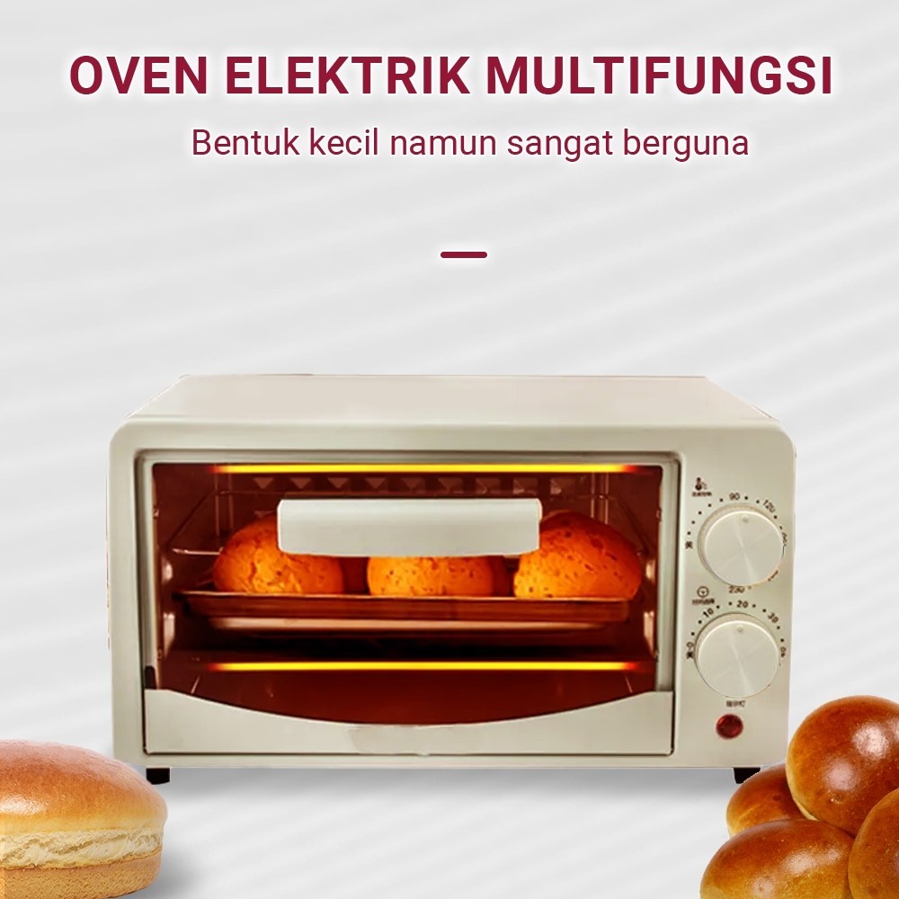 Oven Listrik Finito 12 Liter (Rijek Sedikit) Pemanas Atas Bawah Stainless Steel Low Watt