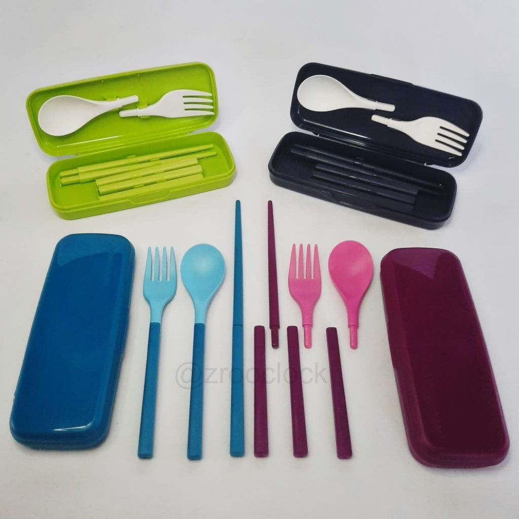 Portable Chopstick and Cutlery Set Tupperware / Set Alat Makan / Cutlery and Chopstick Case / Kotak 