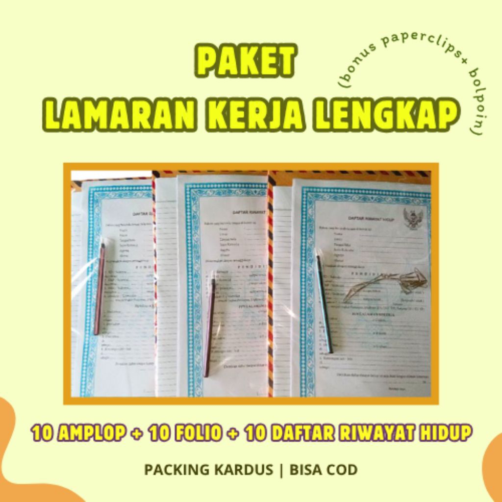 

PAKET SURAT LAMARAN KERJA | AMPLOP LAMARAN KERJA