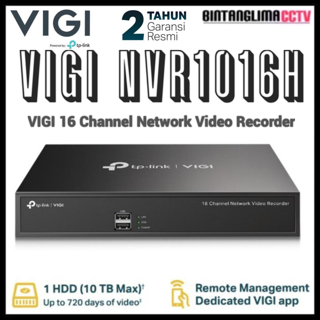 TP-Link VIGI NVR1016H NVR 16 Channel H.265 ONVIF Up to 10TB Storage