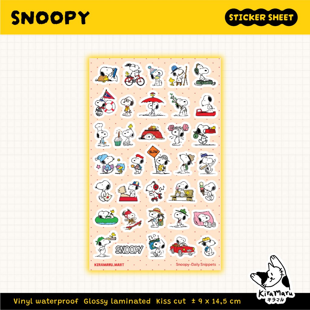 

Snoopy Sticker Sheet / Deco Sticker Japan Waterproof / Sticker Journal