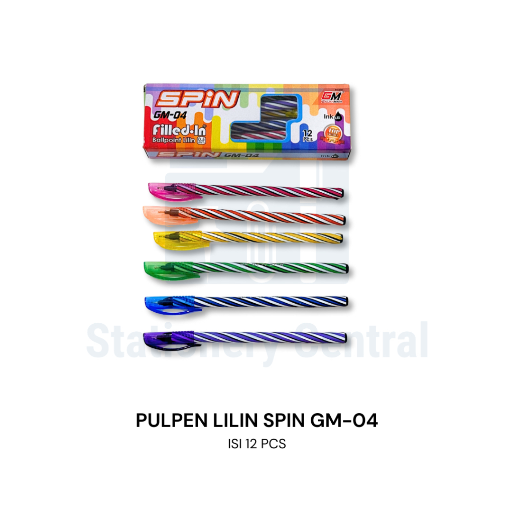 

Pulpen Lilin Spin GM-04 isi 12 pcs Pena Ulir Pen Murah