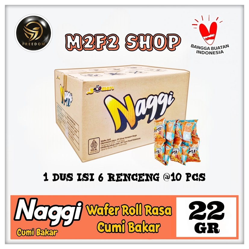 

Snack Naggi Wafer Roll Rasa Cumi Bakar Sachet - 22 gr (Kemasan Karton)