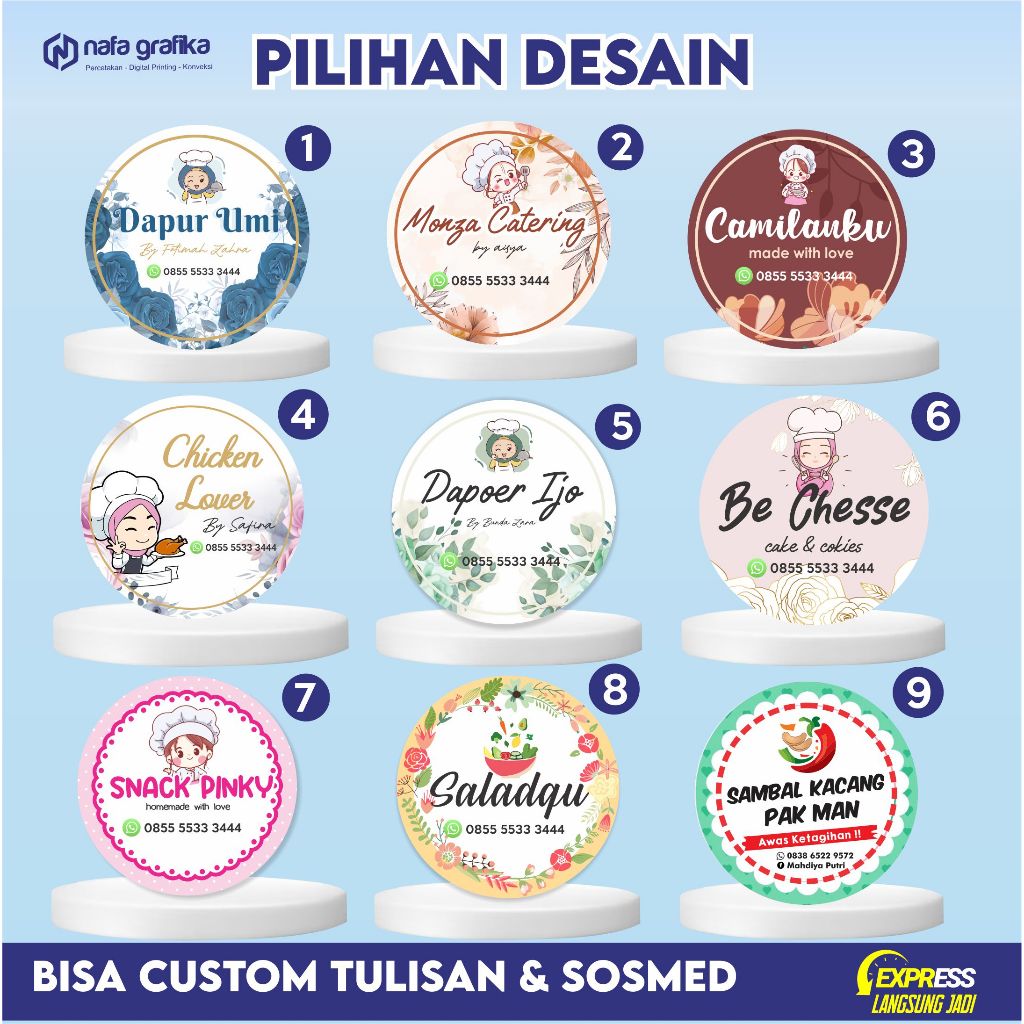 

(PAKET 100) STIKER CROMO CUTTING STICKER LABEL MAKANAN MINUMAN OLSHOP A3+