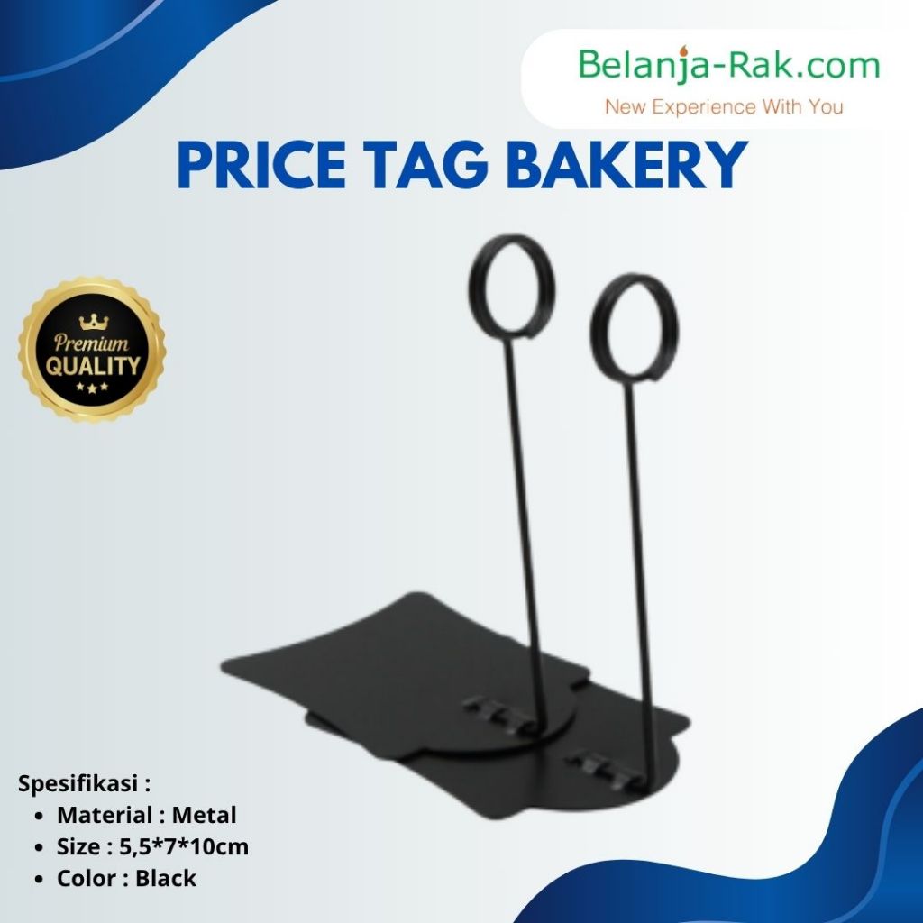

Metal Price Tag Holder for Bakery - Kartu Tampilan Tempat Label Kue untuk Toko Roti