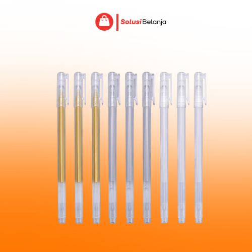 

Pena Glitter Gel Metalik 0.9mm Emas Silver Putih Pulpen Warna Warni Gold Colour Gel Pen Tinta Metallic Ballpoint Craftwork Scrapbook Y3436