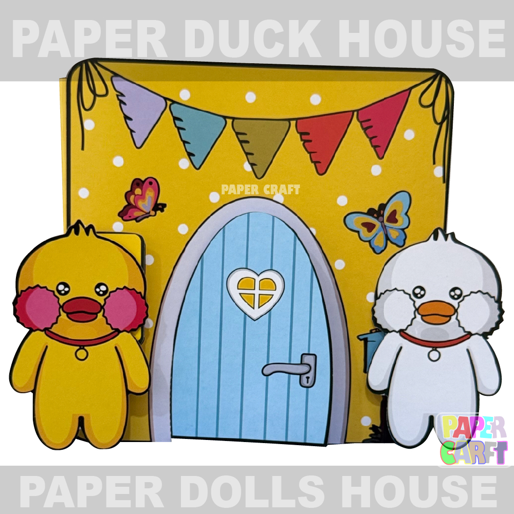 paper duck house/rumah bebek/lalafanduck paper dolls house quiet book mainan edukatif anak perampuan