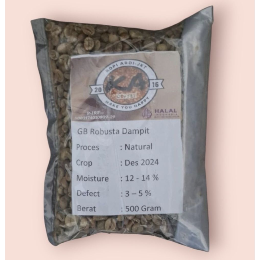 

Kopi Biji Mentah/Green Bean(GB) Robusta Natural Dampit, Malang (Jawa Timur) new crop 500 Gram / 1 Kg
