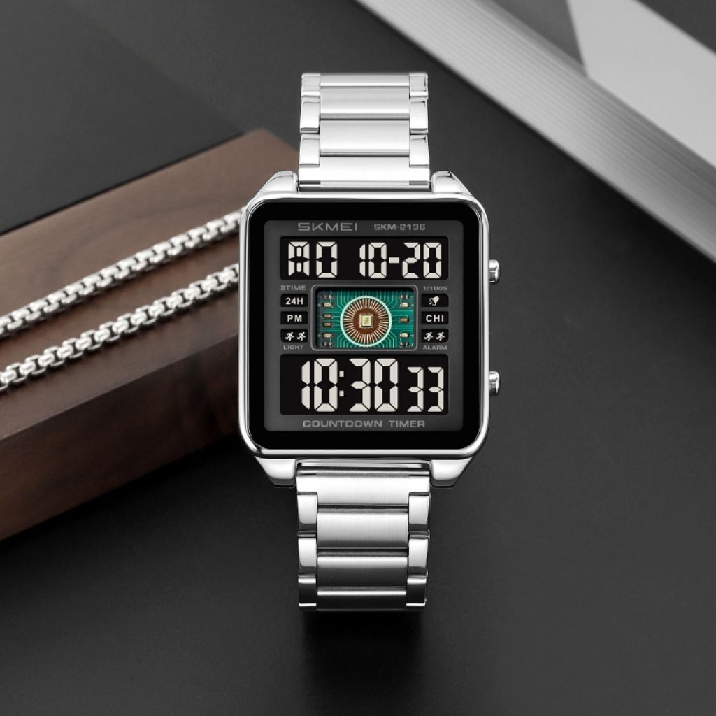 Jam pria Skmei 2136 segi big size digital free carton box skmei