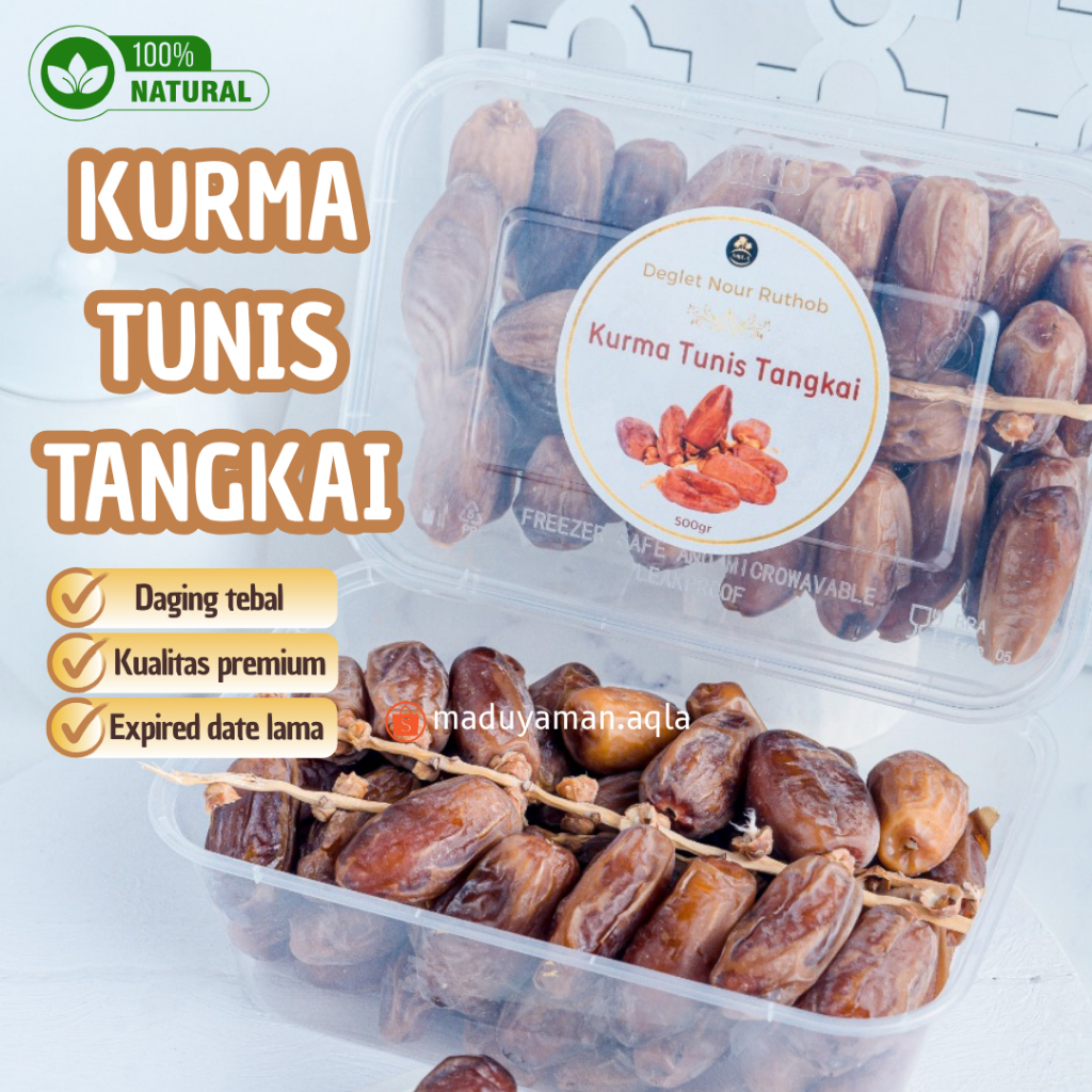 

Kurma Tunisia Tangkai 500gr Deglet Noor Tunis Tangkai 500gr Asli Aljazair Kurma AQLA
