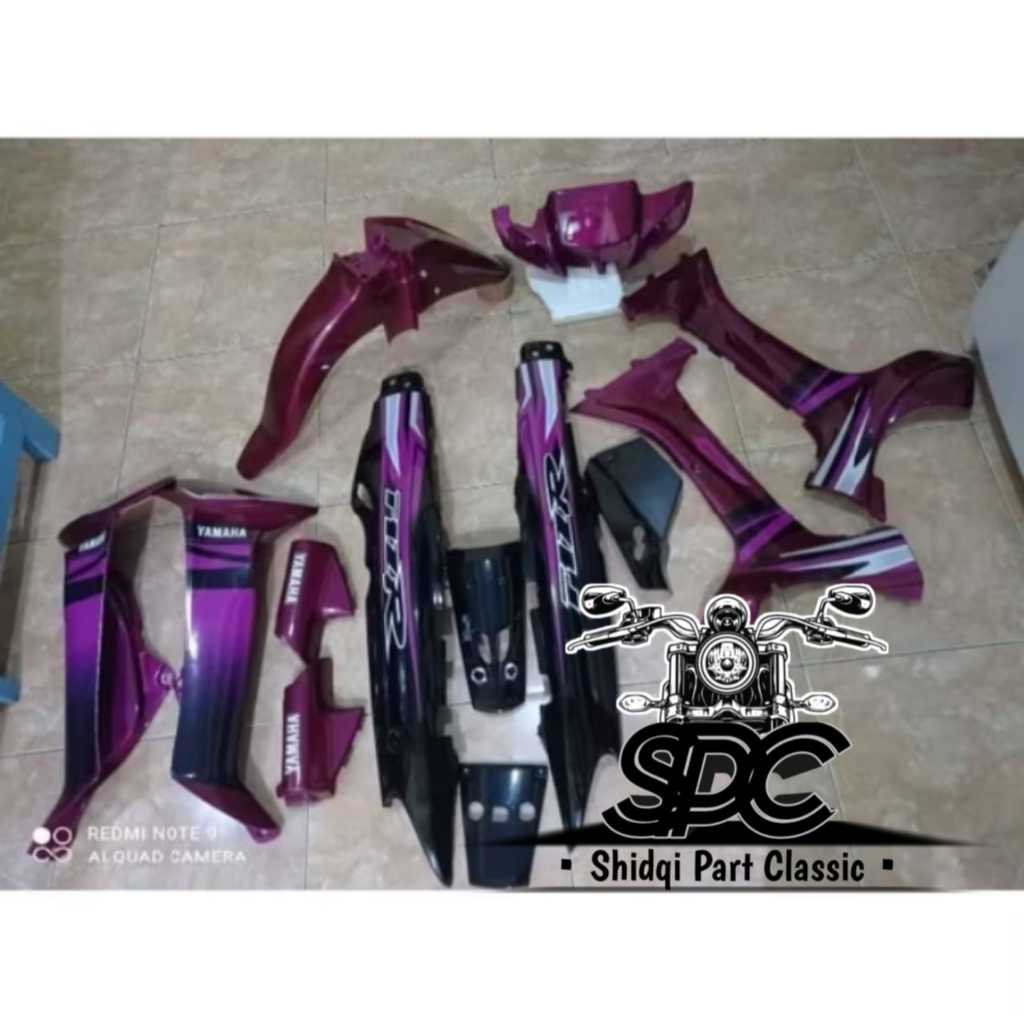 PAKET BODY FULL SET YAMAHA FIZ R FIZR F1Z R VEGA R LAMA WARNA UNGU TERONG KOMBINASI HITAM GLOSSY TER