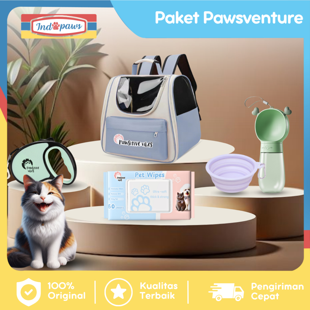 Indopawss Paket Pawsventure 150ribu Tas astronot Pet Travel bottle Tali Tuntun Untuk Anjing Kucing