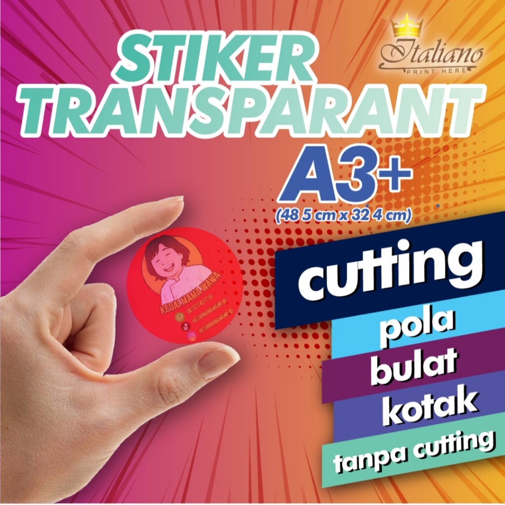 

Stiker Cutting Transparant A3+