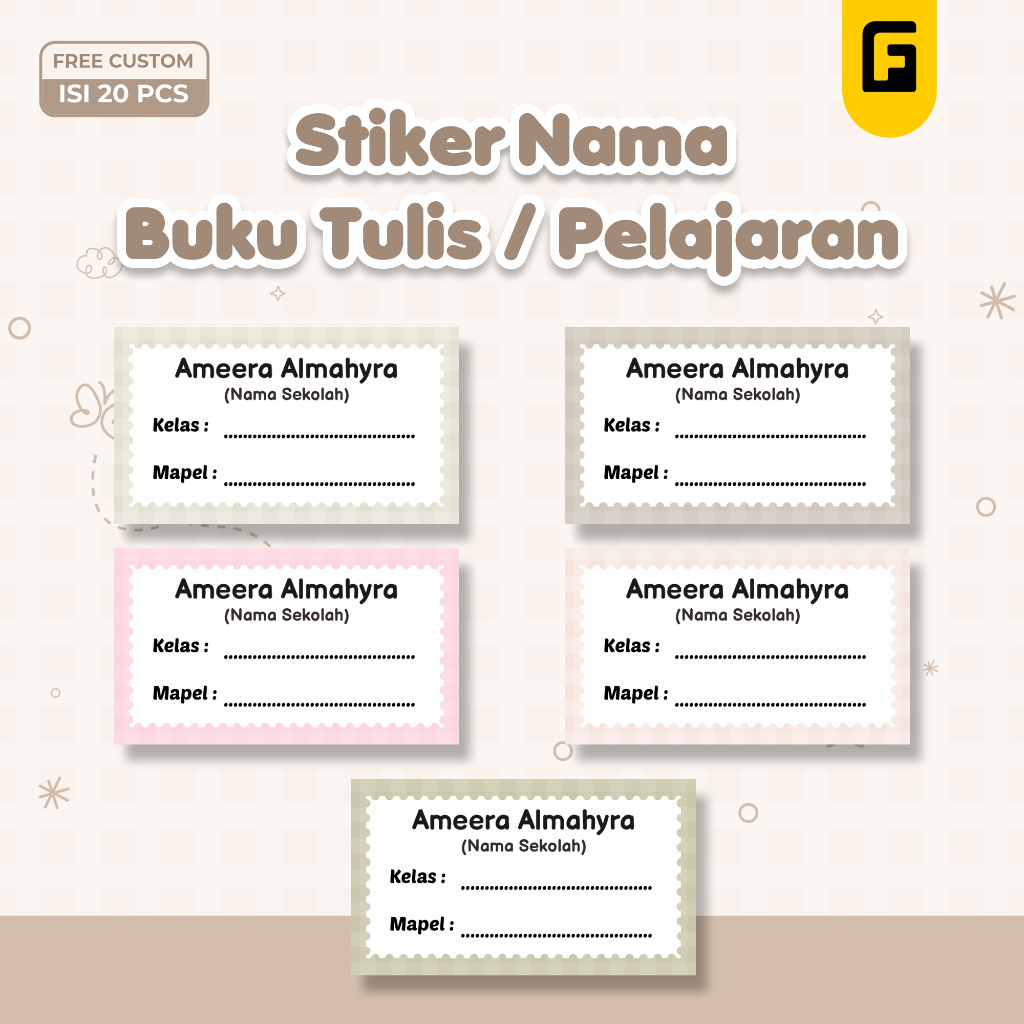 

Stiker Nama Buku Polos - Stiker Buku Pelajaran Custom