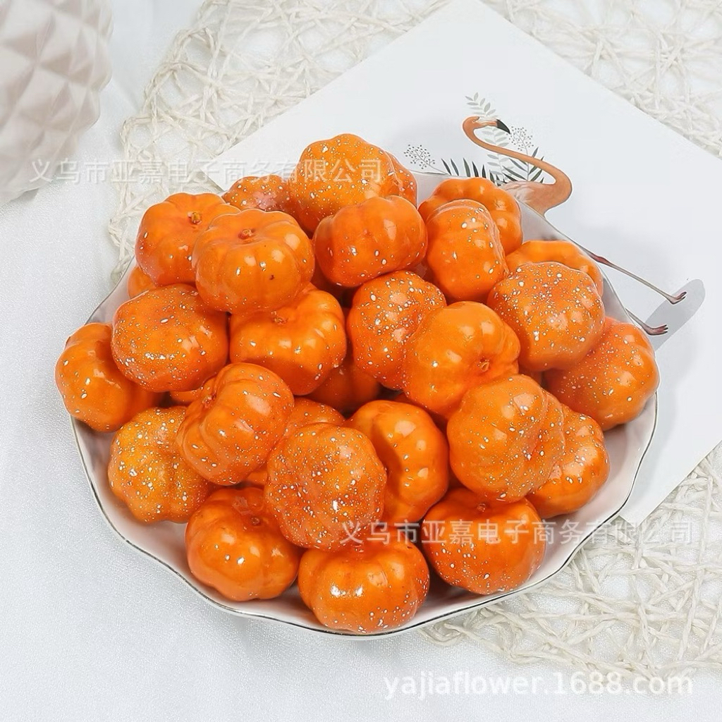 Buah artificial mini pumpkin / buah labu mini props /  hiasan dekorasi halloween pumpkin props foto