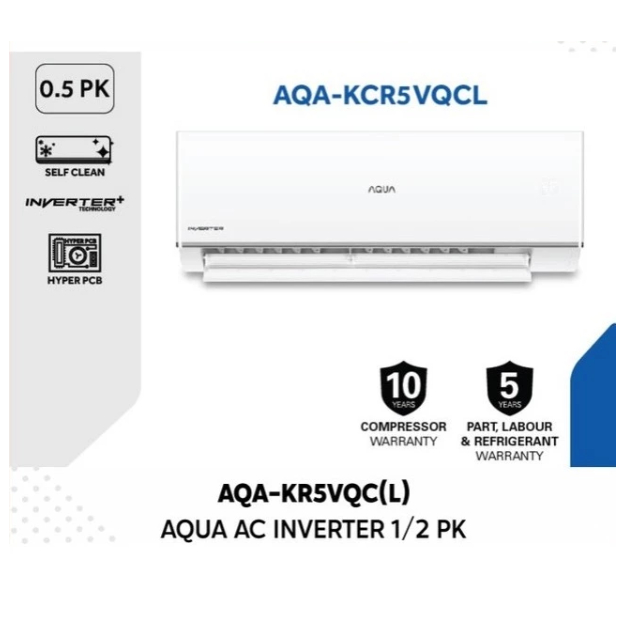 AC AQUA 1/2 PK INVERTER AQA-KR5VQCL AC SPLIT INVERTER CLEAN COOL