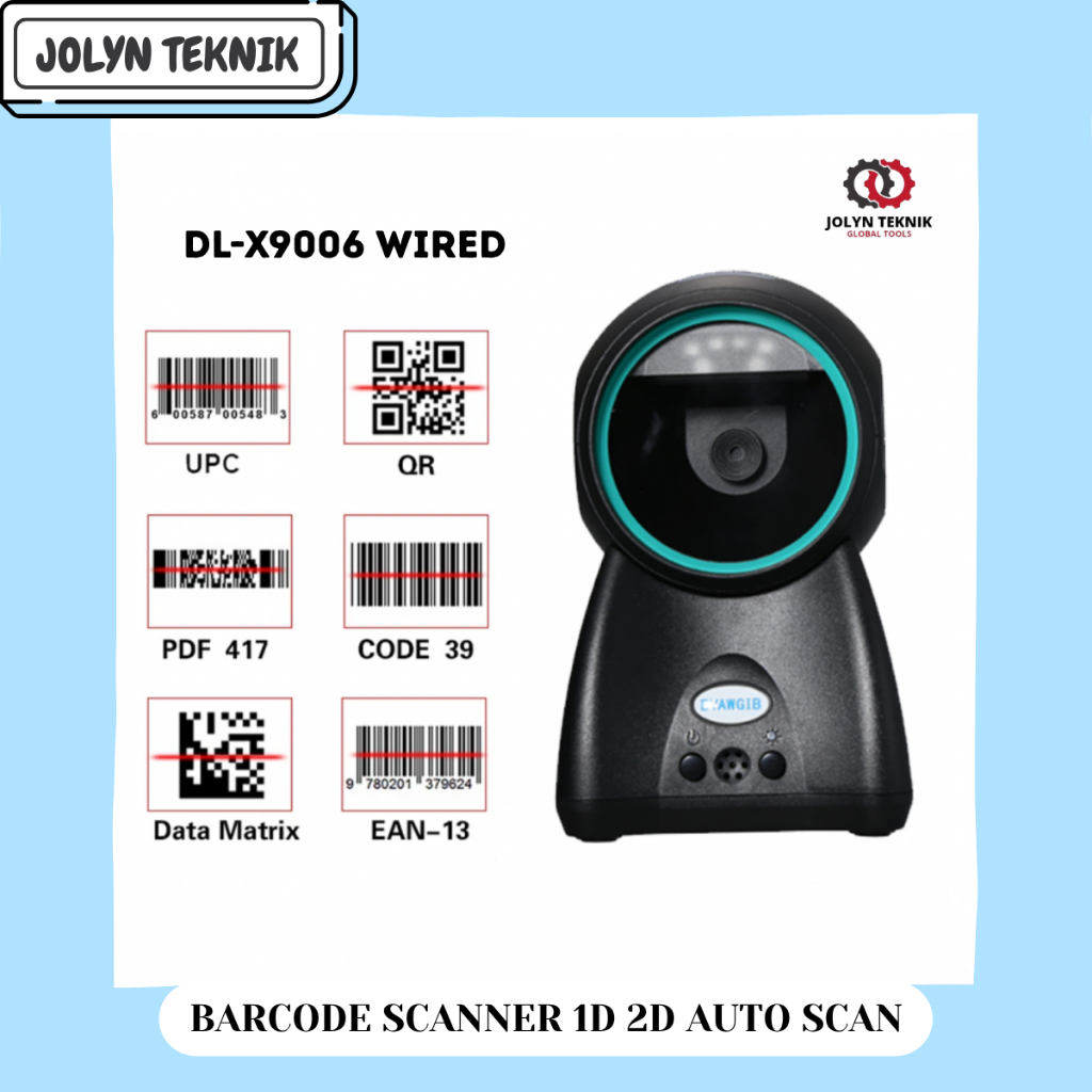 Scanner Barcode Dekstop 1D 2D DL-X9006 Wired / Scanner Auto Scan Sensor Barcode QR Code USB Kabel Me