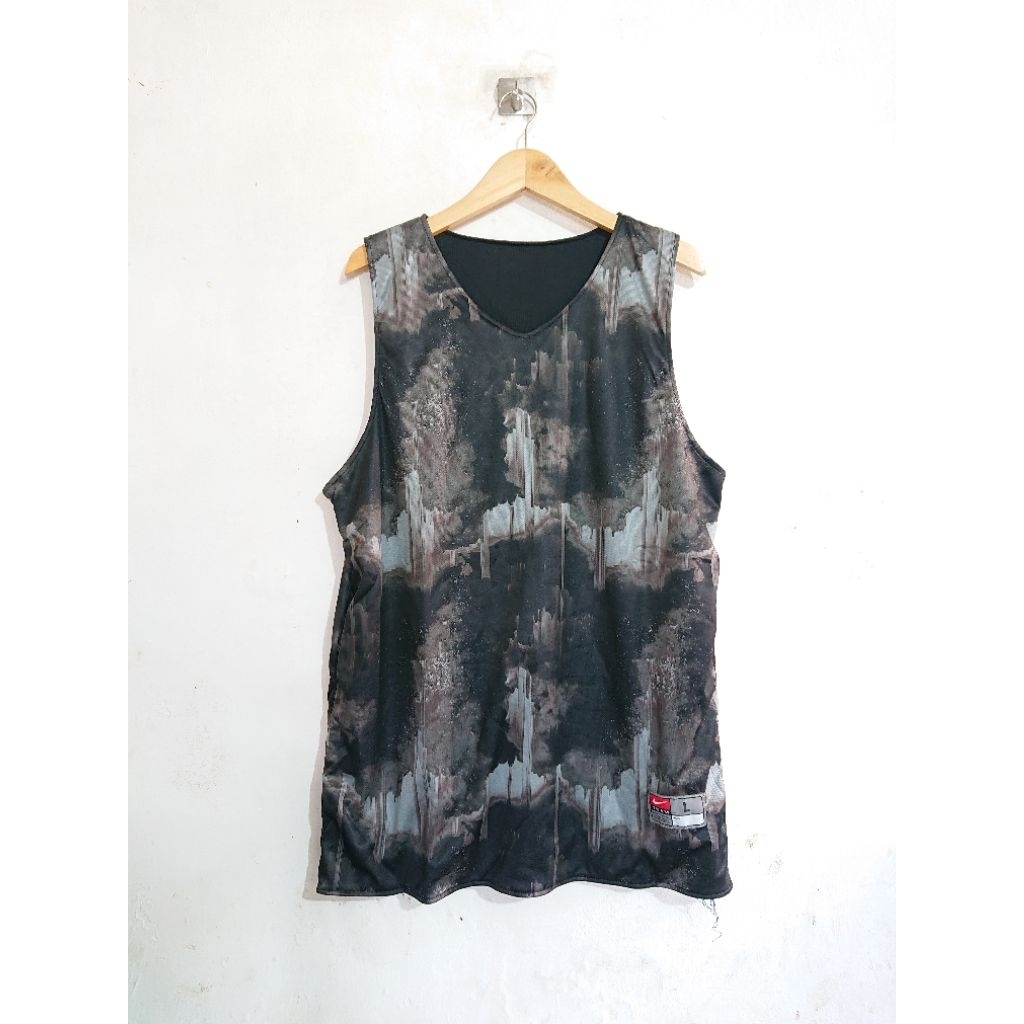 BRONZE ATASAN JERSEY BASKET POLOS MOTIF ABSTRACT REVERSIBLE BOLAK BALIK DEWASA