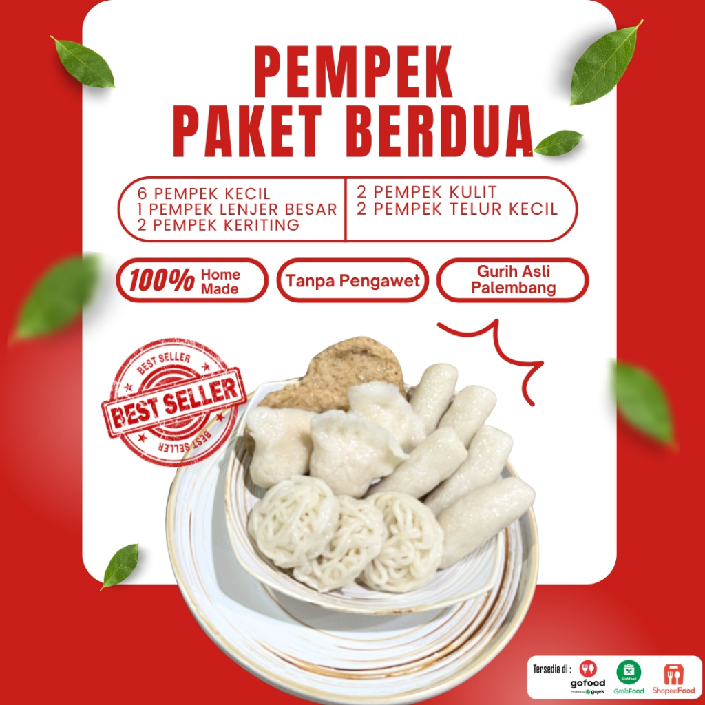 

(Paket Berdua) Pempek Asli Palembang + Cuko Pedas | Frozen, Ikan Tenggiri Asli | Komplit & Praktis