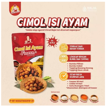 

Cemilan Cimol isi Ayam/Cimol AA isi Ayam Frozen Food